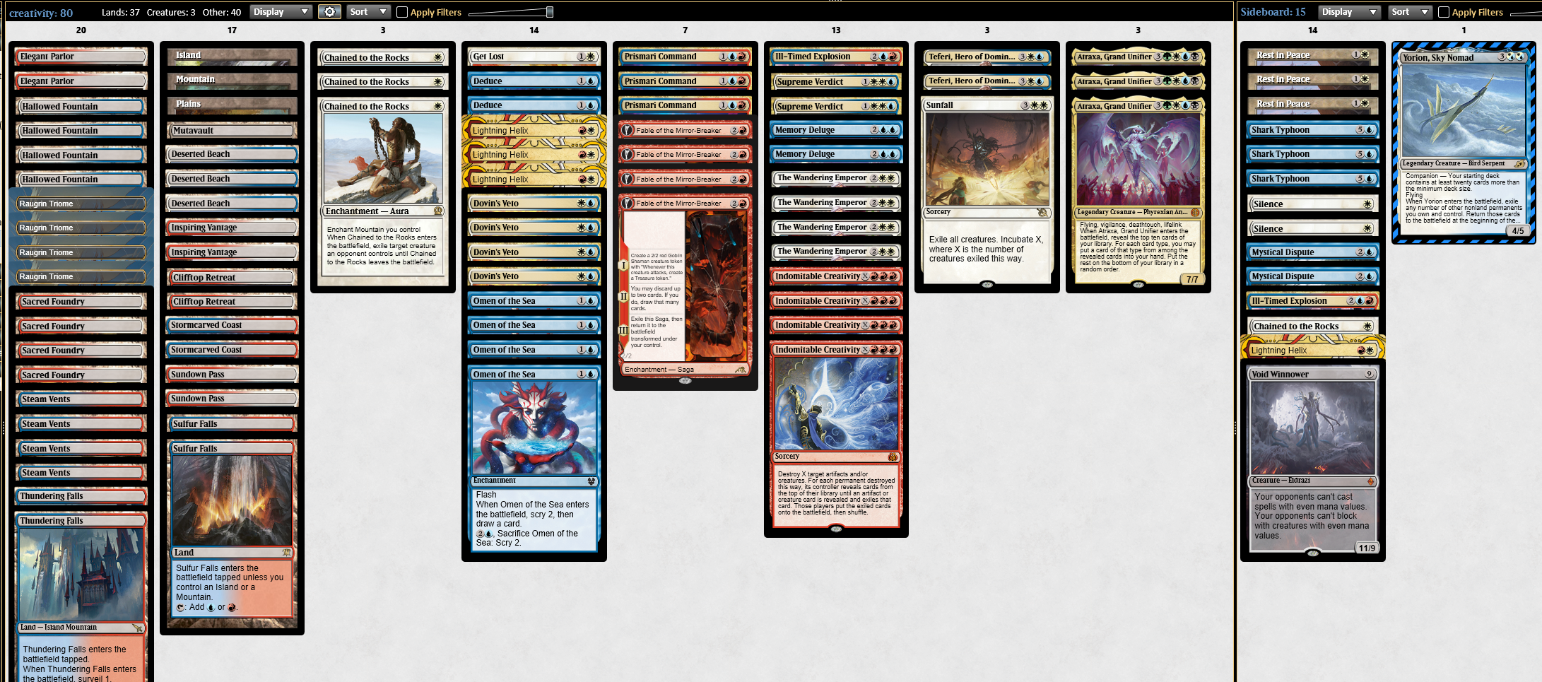 an early Jeskai Creativity build, by Cain