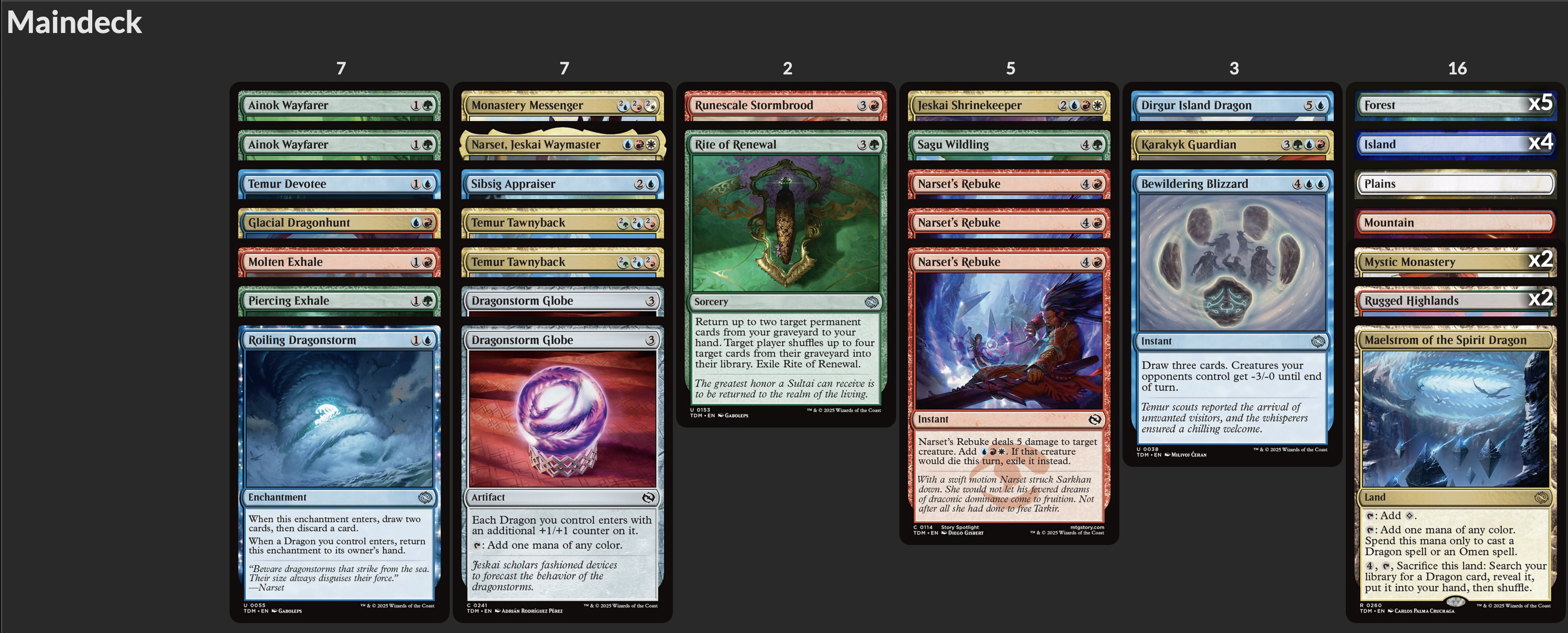 Who needs rares? Narset was very good for sure, but this deck is a good example of how soup can come together at common and uncommon, just with card draw, removal, and dragons.